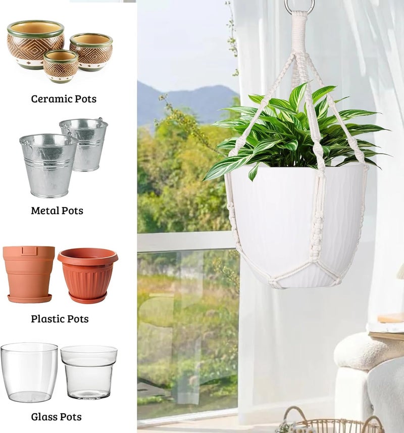 garini 2 Pack 20 Inches Macrame Plant Hanger Rope to Hang Flower Pot Plant Hanger for Indoor Outdoor Decoration, 4 Legs(POTS NOT Included) - Image 4